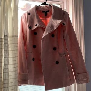 Light pink wool-blend pea coat